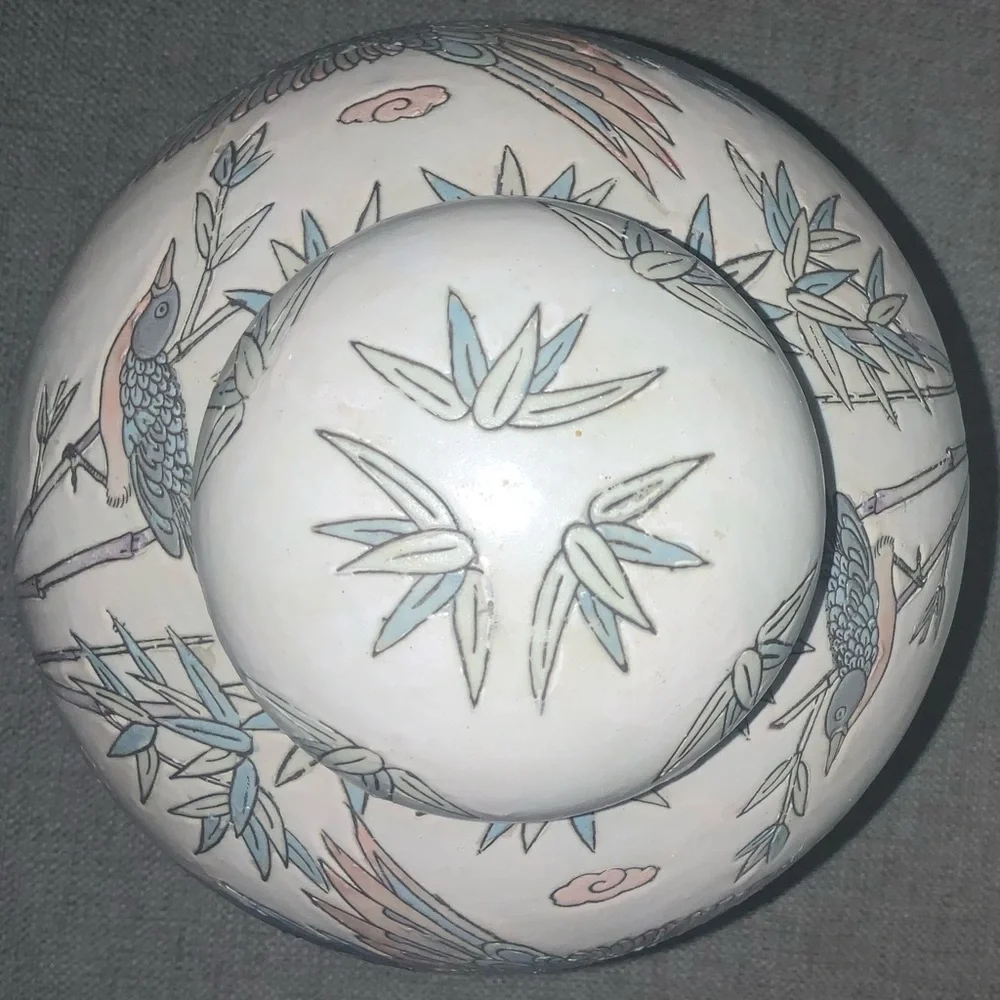Vintage Porcelain‎ Chinese Ginger Jar With Domed Lid by WBI